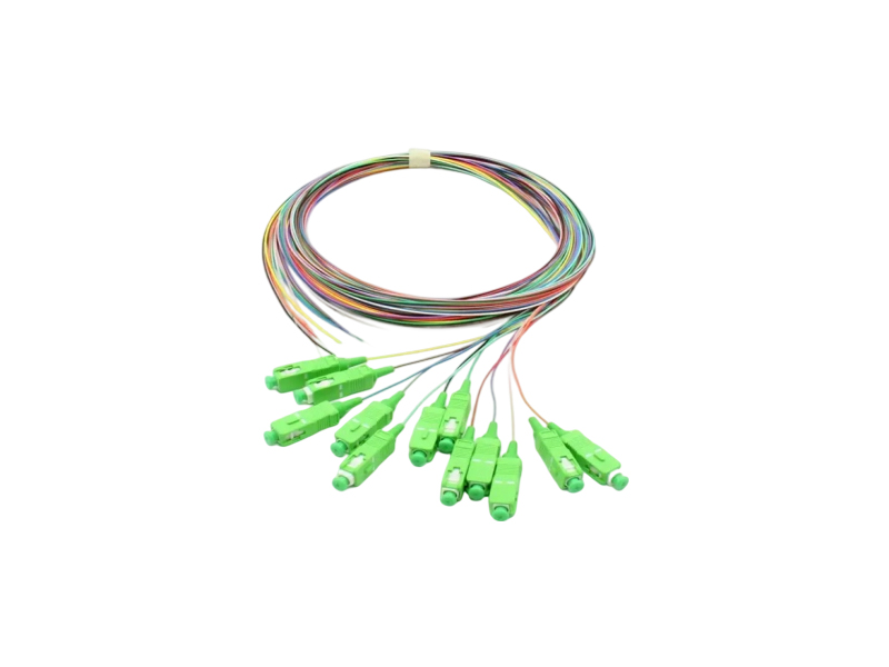 Cabo de fibra óptica SC/APC, G657.A, LSZH, conector de grau B, 0,9 mm, 1,5 m de comprimento, conjunto de 12 unidades coloridas.